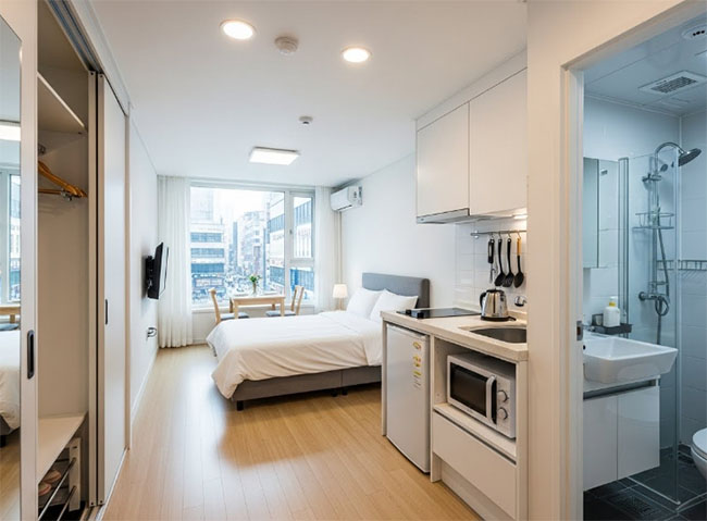 a studio apartment in korea